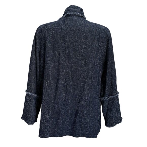 Catherine Bacon Piecework Tweed Jacket Blazer Size L* Sequin Raw Edge Artwear - Picture 8 of 14